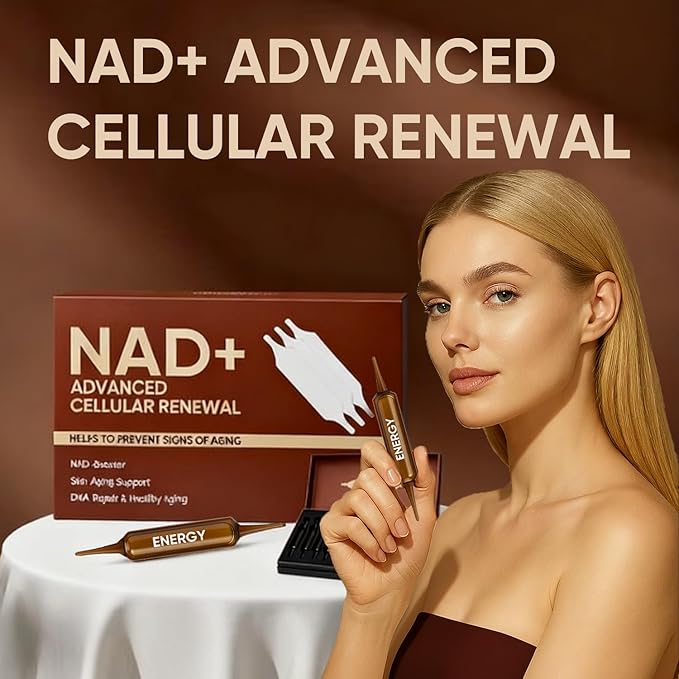 NAD+Advanced Cellular Renewal 1200mg NAD+Liquid Supplements for Skin Aging Support &amp Energy &amp Focus-10 Vials (1)