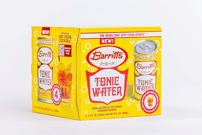 Barritt's Mixers - Tonic Water Non-Alcoholic Soda Cocktail Mixer 7.5 fl oz Cans 24 Pack Mini