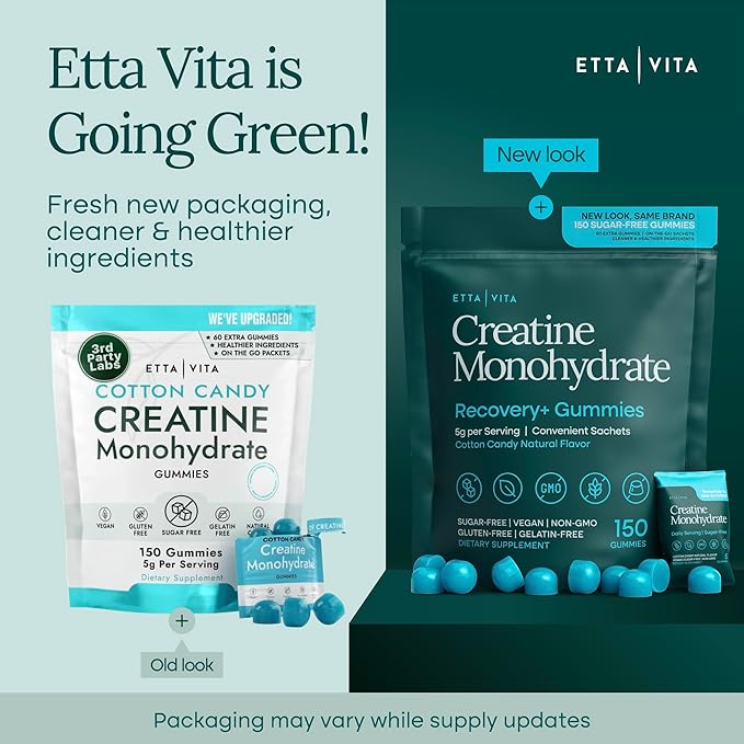 Sugar-Free Creatine Monohydrate Gummies (5g Per Packet) - Potent Creatine Gummies for Men &amp Women Supplement for Muscle Support Cognitive Function - Non-GMO Gluten-Free Mucuna Pruriens