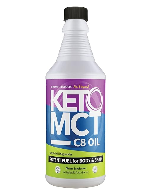 LifeSense C8 MCT Oil Keto-Friendly Sourced from Coconut Oil Clinically Proven to Increase Ketone Production Optimal Fuel for the Brain and Body Made in USA by PhD Nutrition 32 oz