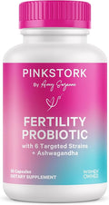 Pink Stork Fertility Support Probiotics for Women with Ashwagandha for Vaginal Health Conception pH Balance Hormone Balance and Gut Flora Fertility Supplements for Women 30 Capsules