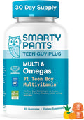 SmartyPants Teen Guy Multivitamin Gummies Omega 3 (DHA/EPA) Vitamin D3 C Vitamin B12 B6 A K &amp Zinc Folate Gluten Free Fruit Flavor 60 Count (30 Day Supply)