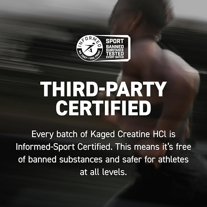Kaged Creatine HCl Powder Unflavored Muscle Building and Recovery Supplement Patented Formula Highly Soluble Powder 75 Servings