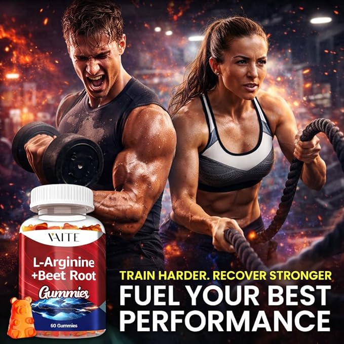 VAITE L Arginine Supplement Beet Root Gummies - Double Strength Energy Boost Circulation Support and Stamina Organic Chewable Beets Supplements for Men and Women Vegan Gummy Non-GMO Sugar-Free
