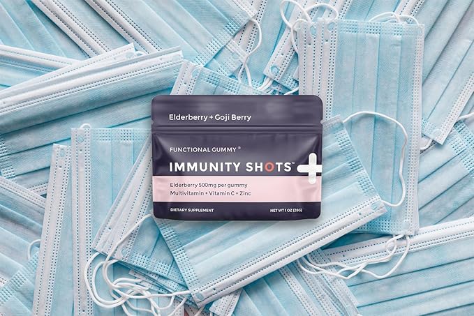 SGC Immunity Shots - Elderberry and Goji Berry 500mg Multivitamin Gummies (12-Packs 4 Per Pack) Immune System Support Supplement Vegan Gluten Free Plant-Based Made in USA
