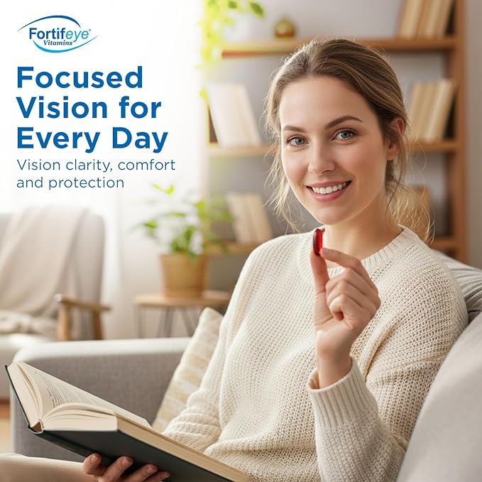 Fortifeye Focus Eye Care Supplement 90 Softgel Capsules - Triple Carotenoid Including Astaxanthin Lutein and Zeaxanthin Supplements Eye Vitamins