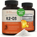 Live Conscious Vitamin K2 MK7 with D3 Supplement | Bone &amp Heart Health Support - Patented Vitamin K &amp Vitamin D3 5000 IU - 60 Softgels