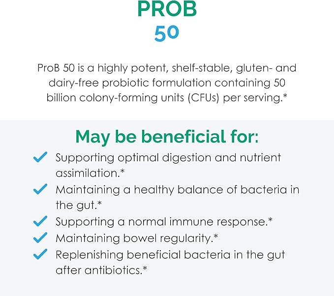 Rootcology by Dr. Izabella Wentz | ProB 50 | 18 Shelf-Stable Probiotic Strains to Support Gut Health and Maintain Bowel Regularity with Bifidobacterium Lactobacillus and More | 30 Vegetarian Capsules