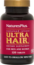 NaturesPlus Ultra Hair - 120 Sustained Release Mini Tablets - Supports Healthy Hair Growth - For Men &amp Women - Gluten Free - 30 Servings