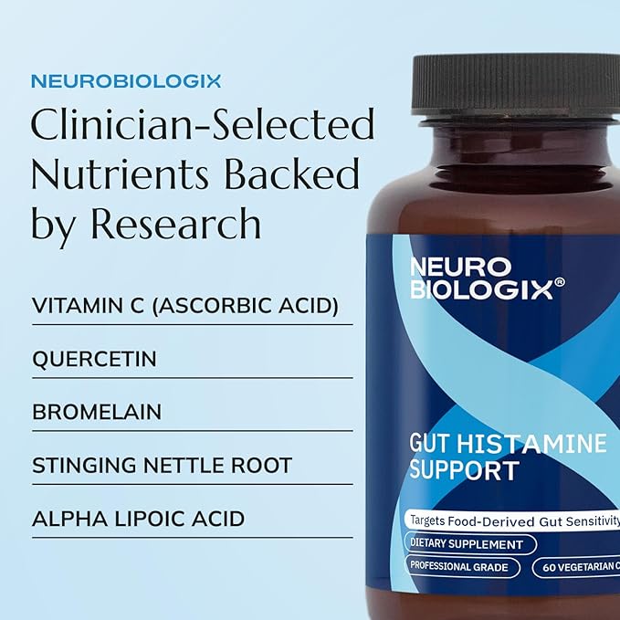 Neurobiologix Gut Histamine Support Supplement Digestion &amp Immune Balance with Vitamin C NAC Bromelain &amp Quercetin Supports Food-Derived Histamine Response for Men &amp Women Vegetarian