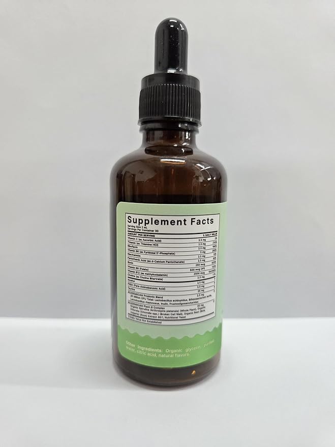 Vitamin B with Vitamin B12 Liquid Drops PABA Choline Inositol Liquid - 60ml