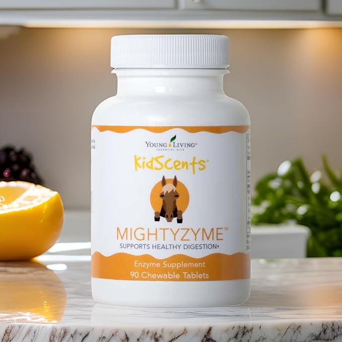 Young Living KidScents MightyZyme Chewable Tablets - 90 ct - Children's Digestive Enzyme Supplement - Natural Digestion Support for Kids - Kid-Friendly Products