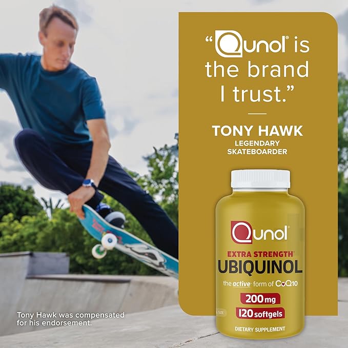 Qunol Ubiquinol CoQ10 200mg Softgels Powerful Antioxidant for Heart and Vascular Health Essential for Energy Production Natural Supplement Active Form of CoQ10 120ct Softgels