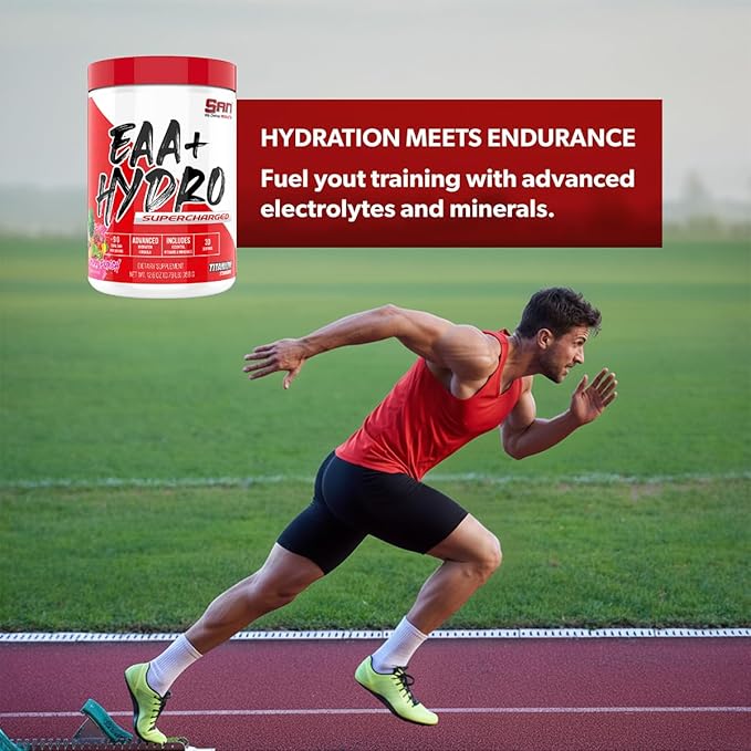 SAN EAA Hydration | EAAs + BCAA| Muscle Recovery &amp Intra | 9G Essential Amino Acids + Electrolytes | Maui Punch 30 Serving