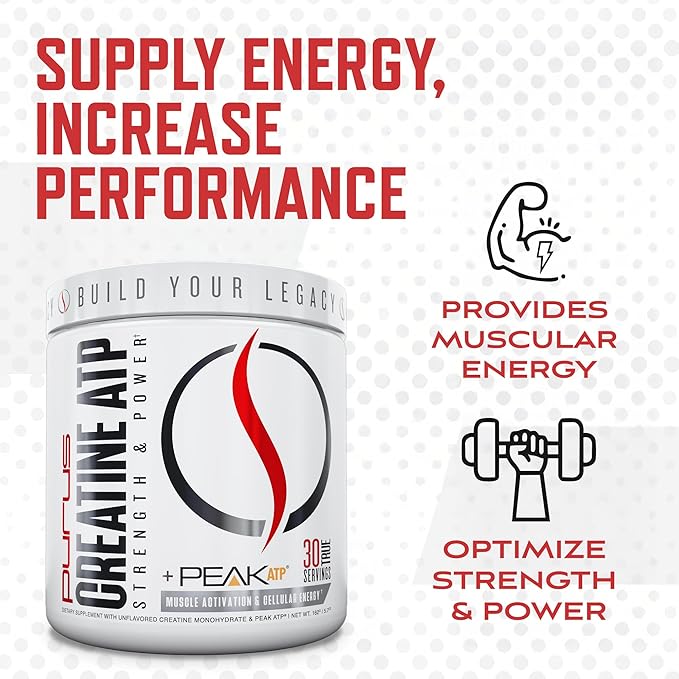 Purus Labs Creatine ATP Peak ATP + Creatine Monohydrate Unflavored - 30 Servings - Muscle Activation &amp Cellular Energy