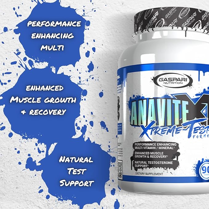 Gaspari Nutrition Anavite XT: Multivitamin and Mineral Complex for Men Enhanced Muscle Growth and Recovery Testosterone Support 90 Tablets