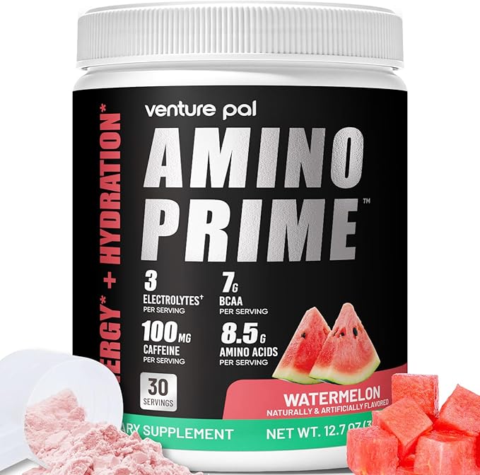 Venture Pal Clean Amino Energy Pre-Workout Powder EAA Formula with BCAA Green Tea &amp Green Coffee Extract Keto Friendly Watermelon 30 Servings