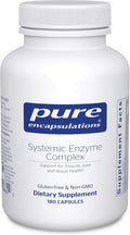 Pure Encapsulations Systemic Enzyme Complex - Supports Muscle Recovery &amp Joint Health - for Immune Health* - Gluten Free &amp Non-GMO - 180 Capsules
