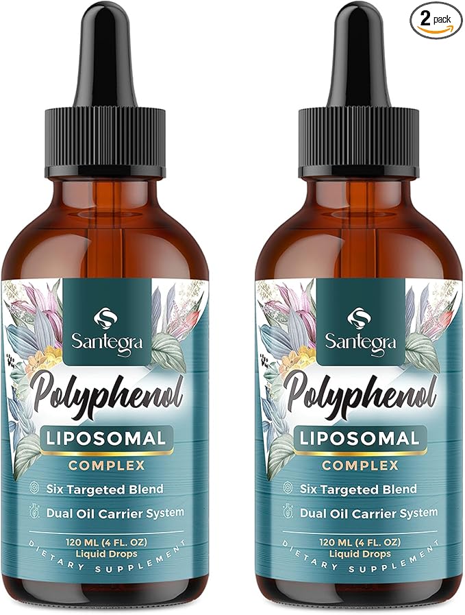 Polyphenols Supplement Liposomal Over 27 Polyphenol Complex &amp Powerful Antioxidant with MCT &amp Olive Oil Quercetin Extract Hawthorn Berry Extract for Age Defense Energy Immune 240 ML