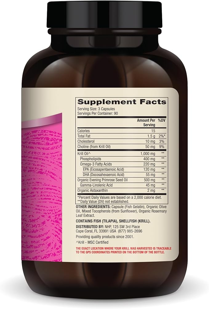Dr. Mercola Krill Oil for Women - 2 mg Astaxanthin - MSC Certified Sustainable - Supports Brain Skin &amp Immune Systems - with Omega-3s - Non-GMO Gluten-Free &amp Soy-Free - 270 Capsules (30 Serv