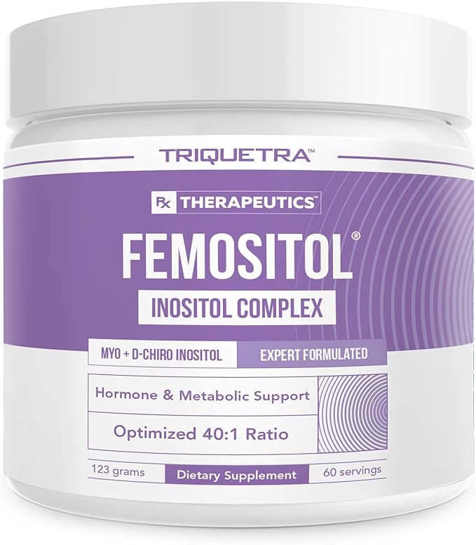 FemoSitol Inositol Powder | Myo-Inositol &amp D-Chiro Inositol Complex - Clinically Proven 40:1 Ratio (Vitamin B8) | Hormonal Balance &amp Healthy Ovarian Function Support (123 gram – 60 Servings)