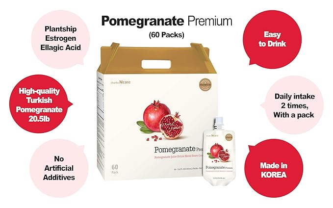 Chunho Food Sweet &amp Sour Pomegranate Premium Juice Drink Natural Turkish Pomegranate No Preservatives 60 x 80 ml Sachets