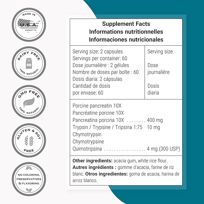 Supersmart - Pancreatin 10X 4000 per Day (Extra Strength) - Digestive Enzymes Supplement - with Protease Lipase Amylase Trypsin - Healthy Digestion Support | Non-GMO &amp Gluten Free - 120 DR Caps