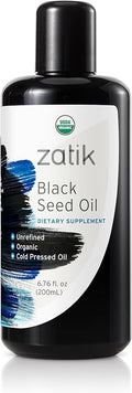 Zatik Naturals - Black Cumin Seed Oil - Cold-Pressed USDA Certified Organic Vegan Gluten-Free Non-GMO 6.76 fl oz 200 ml