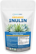 Organic Inulin Powder (48oz/3 lbs) Gentle Agave Prebiotic Soluble Fiber Supplement for Digestive Support Gut Health Vegan Baking Smoothies &amp Drinks