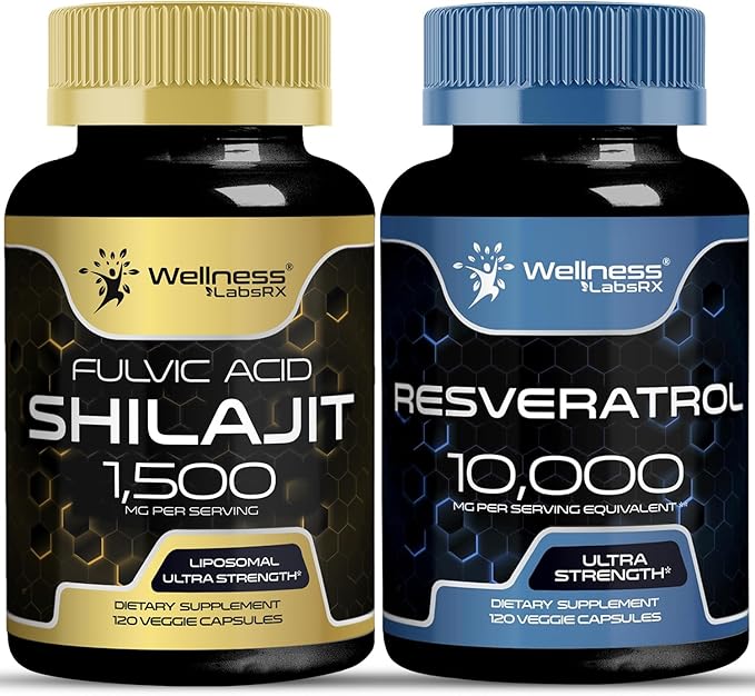 WELLNESS LABSRX Resveratrol Capsules with Shilajit Pure Himalayan Capsules | Bundle