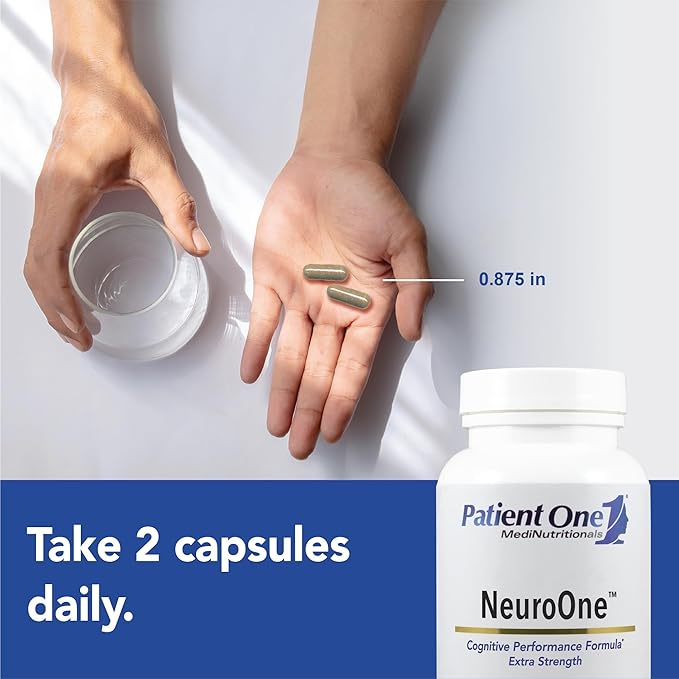 Patient One NeuroOne | Supplement to Support Memory Cognition Mood and Focus* | with Citicoline Acetyl-L-Carnitine Gingko and More | 60 Capsules
