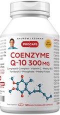 ANDREW LESSMAN Coenzyme Q-10 300 mg 120 Capsules - Essential for Energy Production and Optimum Key Organ Function Anti-Oxidant Support Depleted by Aging Plus B-Complex. Easy to Swallow Capsules