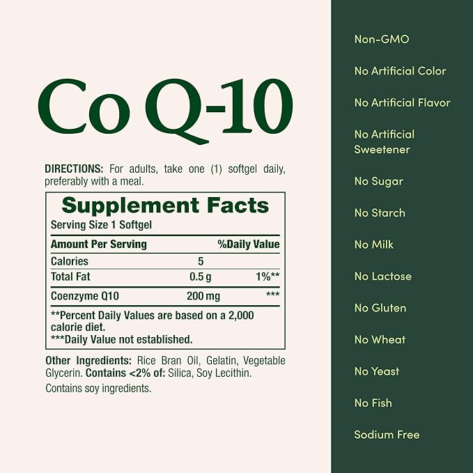 Nature's Bounty CoQ10 Supports Heart Health Dietary Supplement 200mg 80 Rapid Release Softgels (Pack of 3)
