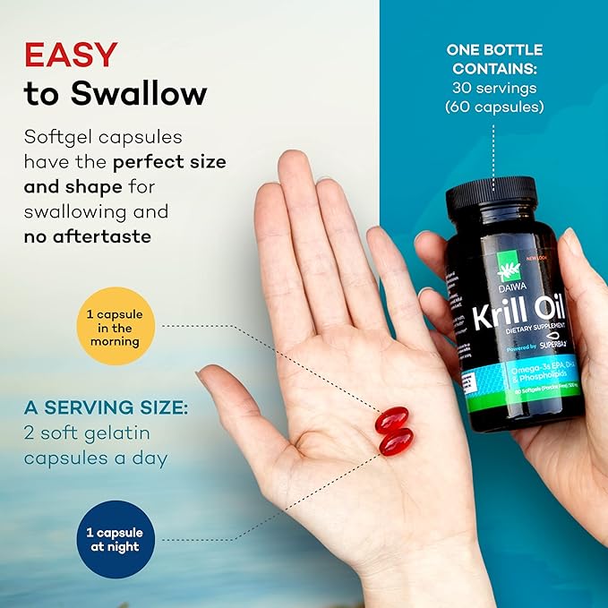 Daiwa Peak Immune 4 - Natural Immune System Booster + Daiwa Krill Oil – Omega 3 Krill Oil Capsules