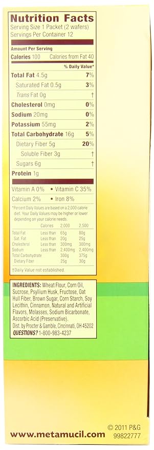 Metamucil Meta Multi-grain Fiber Wafers by Meta Apple Crisp 24 count (Pack of 3) (OLD)