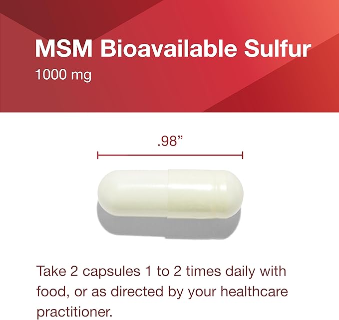 PROTOCOL FOR LIFE BALANCE MSM Bioavailable Sulfur - 1000mg - Supports Joint Health &amp Healthy Hair Skin &amp Nails* - Vegan &amp Non-GMO - 180 Veg Capsules