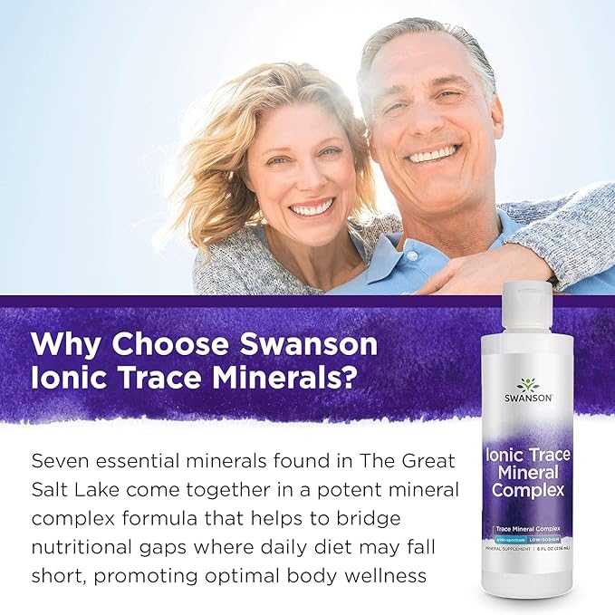 Swanson Concentrace Trace Mineral Drops 8oz-Complete Mineral Complex for Energy Hydration &amp Electrolyte Balance Over 72 High Absorption Ionic Minerals Such As Magnesium Potassium Calcium (3 Pa