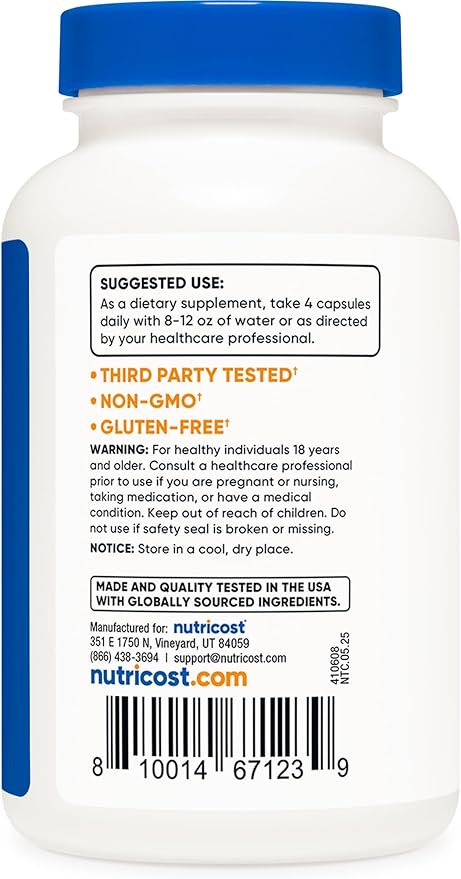Nutricost Phosphatidylserine 400mg 120 Capsules - Soy Free 30 Servings Vegetarian Friendly Non-GMO Gluten Free