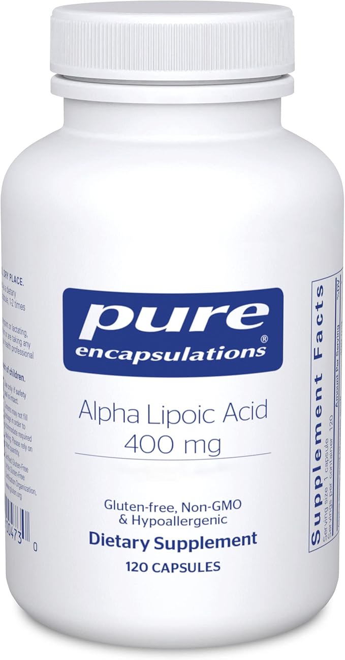 Pure Encapsulations Alpha Lipoic Acid 400 mg | ALA Supplement for Liver Support Antioxidants Nerve and Cardiovascular Health Free Radicals and Carbohydrate Support* | 120 Capsules