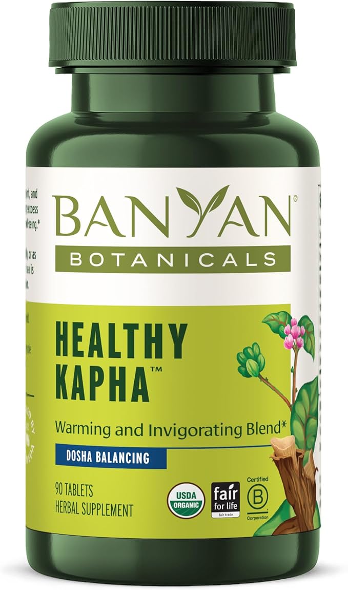 Banyan Botanicals Organic Healthy Kapha – Warming &amp Invigorating Herbal Supplement – Supports Systemic Movement Physical Energy &amp Circulation – 90 Tablets – USDA Organic