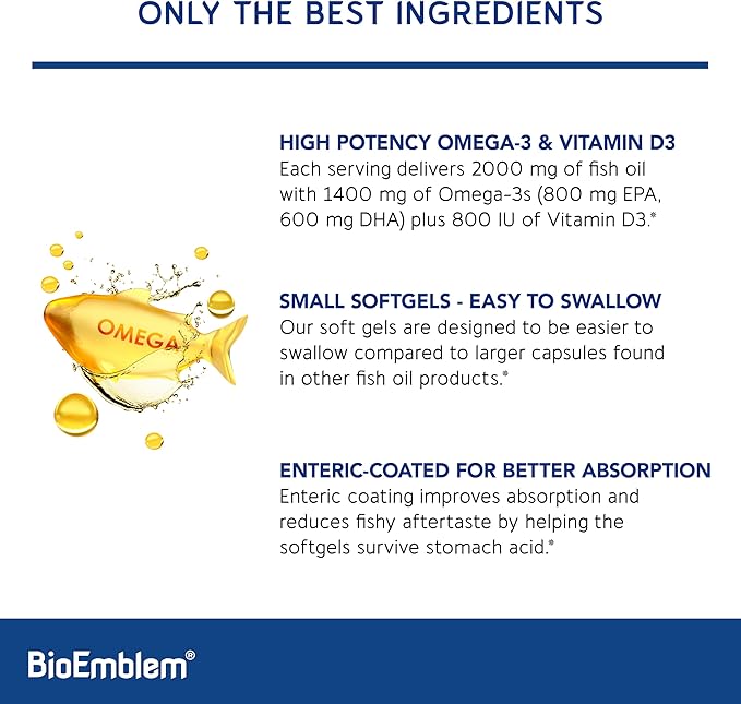 BioEmblem Omega-3 Fish Oil 2000mg and Joint Support