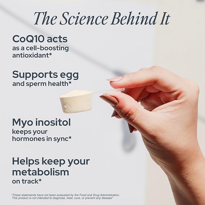 Holiherb Myo Inositol (4g) Powder + Methylfolate + CoQ10 (100mg) + Vitamin D3 | Hormonal Balance Support for Women | Antioxidant Supplement | Gluten-Free | 202.5g | 50 Servings