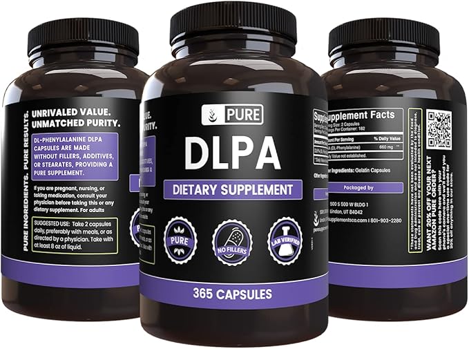 Pure Original Ingredients DL-Phenylalanine DLPA (365 Capsules) No Magnesium Or Rice Fillers Always Pure Lab Verified