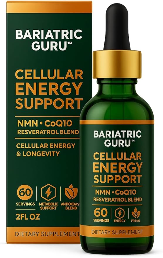 Cellular Energy &amp Anti-Aging Drops – Nicotinamide Adenine Dinucleotide Pathway Support with Resveratrol Nicotin Amide Riboside CoQ10 NMN &amp Quercetin – 2 fl oz