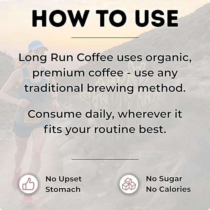 Long Run Coffee – Hydrating Coffee with Electrolytes – All Natural Energy + Hydration + Recovery for Athletes – Stomach Friendly Electrolyte Coffee for Runners (5 lb Medium Roast)
