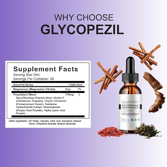 BLUE VIBE Glycopezil Drops Glyco pezil Advanced Maximum Strength Overall Health &amp Blood Support Supplement Glycopezil Premium Daily Health and Overall Energy Formula (3 Pack - 6oz / 180ml)