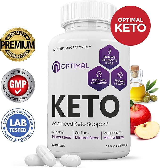 Justified Laboratories Optimal Keto - 60 Capsules Pack of 2 - Ketogenic Support from Apple Cider Vinegar Extra Virgin Olive Oil Green Tea Leaf Vitamin C &amp Vitamin D3 - 60 Servings