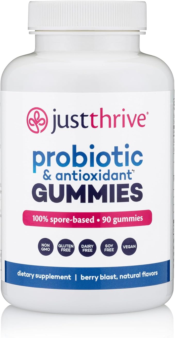 Just Thrive Probiotic Gummies - Kids Men and Womens Probiotic - for Digestive and Overall Health 90 Count