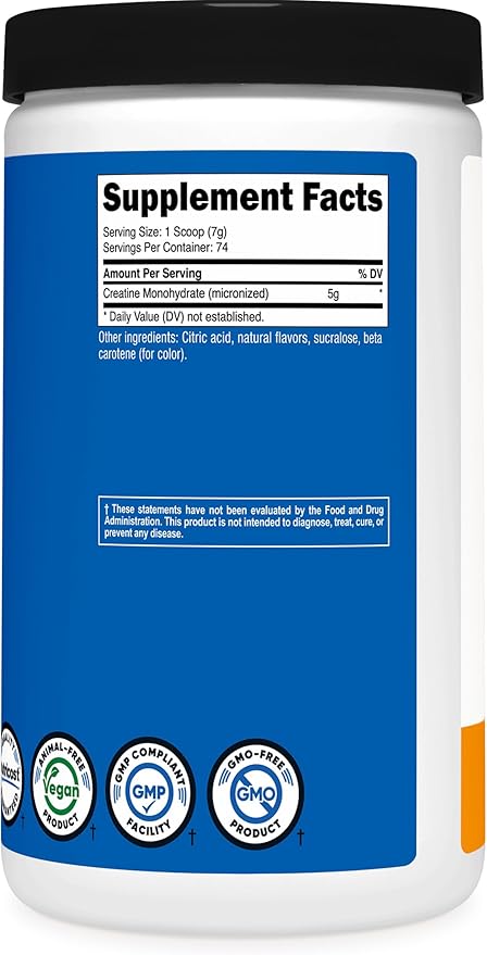 Nutricost Creatine Monohydrate Powder (Mandarin Orange 500 Gram) - Micronized Creatine Supplement - Vegan Non-GMO Gluten Free (Pack of 2)