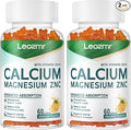 Calcium Magnesium Zinc Gummies with Vitamin D3 &amp K2 - High Potency Enhanced Absorption -120 Orange Gummies Flavored
